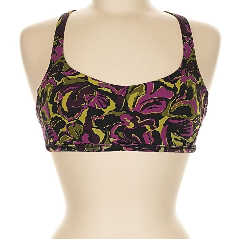 Lululemon Free To Be Zen Bra Mini Boom Bloom Chartreuse Green Aurora / Black 6
